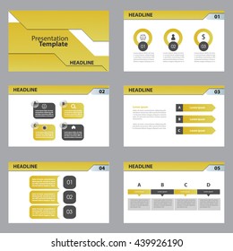 abstract yellow vector business presentation template slides background design