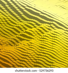 Abstract yellow vector cube.  Vector illustration