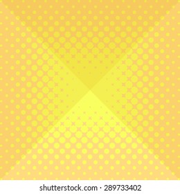 Abstract yellow vector halftone origami design background