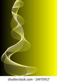 Resumen de ilustración de onda vector amarilla en un fondo graduado de negro a amarillo con espacio para texto