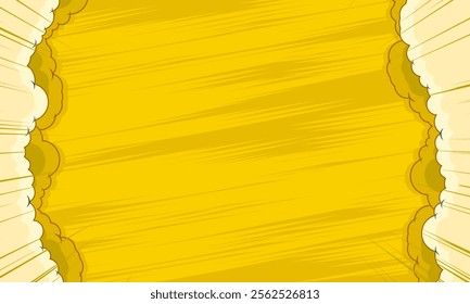 Abstract yellow vintage comic background with cloud