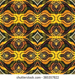 abstract yellow vintage seamless pattern