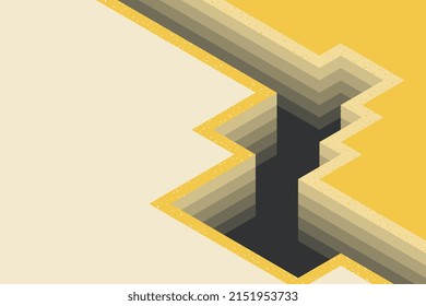 Abstract yellow volumetric decorative background. Geometric construction labyrinth