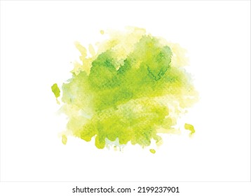 Abstract yellow watercolor background brush vector 