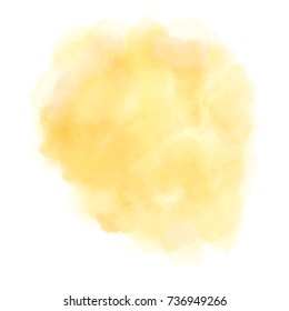 Abstract yellow watercolor brush strokes painted on white background. Texture paper. Vector illustration.