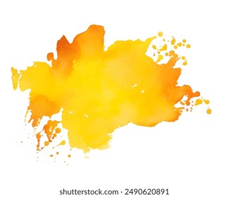 abstract yellow watercolor ink spot texture background vector 