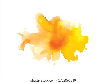 abstract yellow watercolor paint background vector illustration texture design