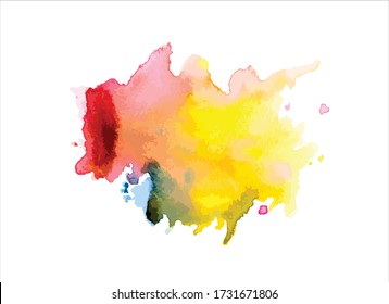 abstract yellow watercolor paint stroke background vector illustration texture design