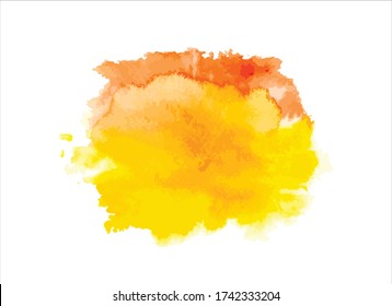 abstract yellow watercolor paint stroke background vector illustration texture design