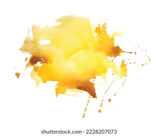 abstract yellow watercolor splash texture background vector 