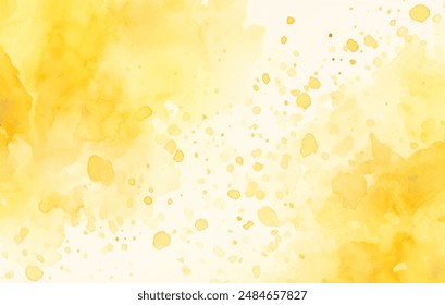 Fondo de Vector de acuarela amarillo Abstractas. Vibrante color naranja y amarillo salpicadura de acuarela con una textura suave y fluida sobre un fondo blanco. Perfecto para proyectos creativos y fondos.