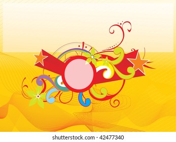 abstract yellow wave background with colorful creative artwork