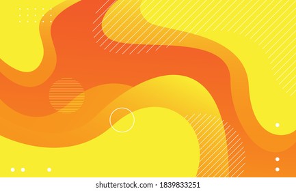 Abstract yellow wave background. Dynamic shapes composition. Eps10 vector