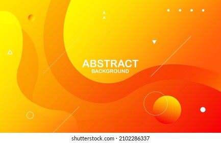 Abstract yellow wave background. Fluid shapes composition. Vector illustration