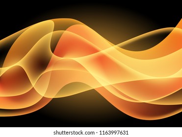 Abstract yellow wave curve light on black design modern luxury futuristic background vector illustration.