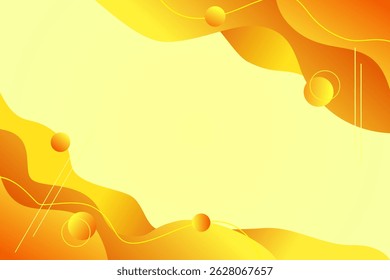 Abstract Yellow Wave Fluid Background