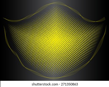 Abstract yellow wave with halftone