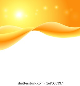 Abstract yellow wave holiday background