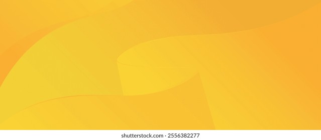 Abstract yellow waves 3d rendering. Modern minimal design. Vector illustration