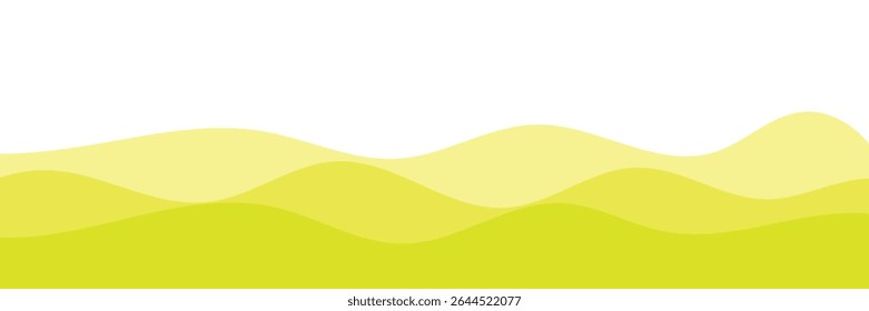 Abstract yellow waves background vector simple graphic illustration, minimal fun cartoon wavy fluid flow motion curve shape pattern backdrop, ripple warm zigzag energy modern design clip art 