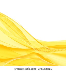 Abstract yellow waves - data stream concept. Vector illustration. Clip-art