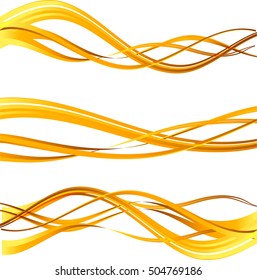 Abstract yellow waves isolated on white