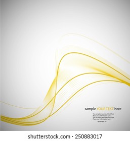 Abstract yellow waves on gray background