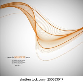 Abstract yellow waves on gray background