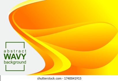 fondo ondulado amarillo abstracto. Línea de color de pancarta de ondas onduladas para banner web. diseño abstracto vectorial. Diseño vórtice de plantilla de volante.