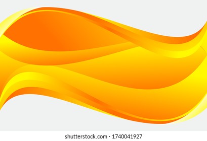 abstrakter, gelber, gewellter Hintergrund. Wavy Wellen Banner Farbe Linie für Web-Banner. Vektor abstraktes Design. Flyer-Template-Wirbel-Design.