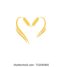 Abstract yellow wheat logo template vector illustration 