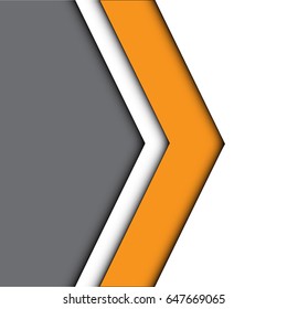Abstract yellow white arrow overlap on gray design modern background vector illustration.