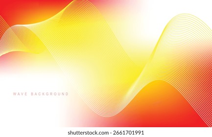 abstract yellow white blend wave line on mesh gradient background design.