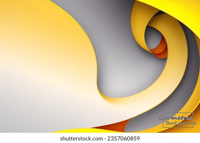 Abstract yellow and white geometric background. Dynamic shapes composition. Vector illustration.