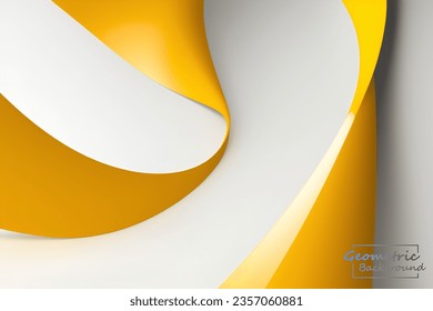 Abstract yellow and white geometric background. Dynamic shapes composition. Vector illustration.