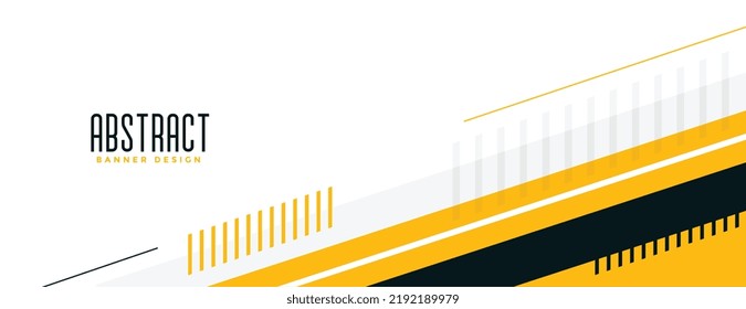 Abstract Yellow White Memphis Style Wide Banner Design