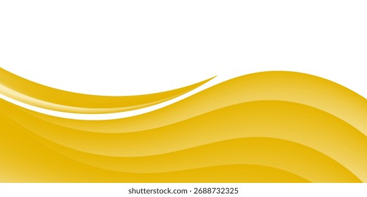 Abstract Yellow White Wave Background Design with Empty Space for Text Template Vector