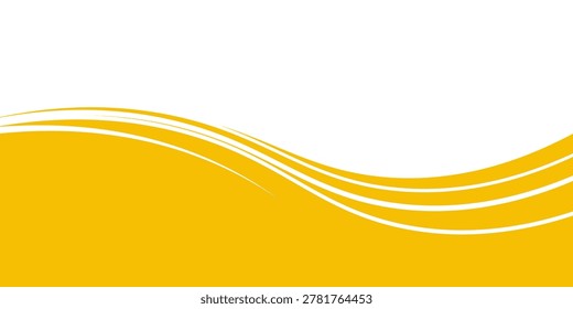 Abstract yellow and white wave background design with clean empty space for text in modern vector style.