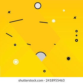 An abstract yellow xo background with simple geometric forms and gradients. 