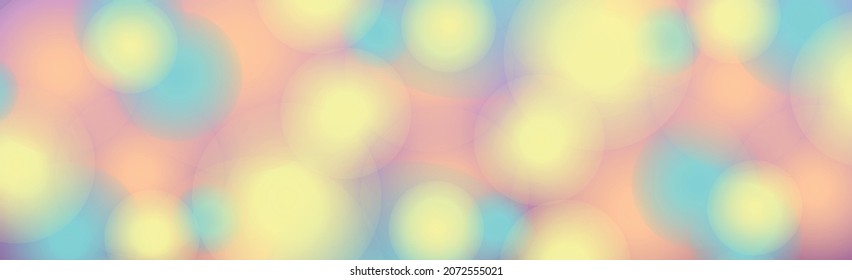 Abstract yellow-blue bokeh background with defocused circles and glitter. Decoration element for Christmas and New Year holidays, greeting cards, web banners, posters - Vector illustration