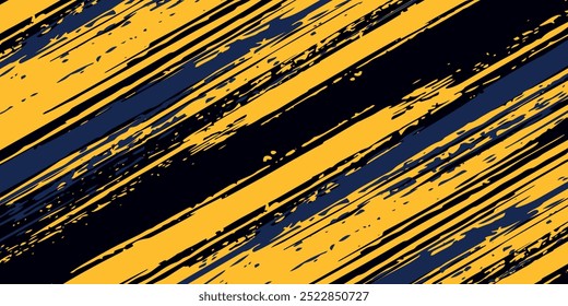 Abstract yellow-blue frame on a dark background. Sporty design in grunge style. Illustration for sports, athletics, training, workout, etc.