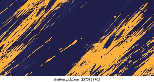 Abstract yellow-blue frame on a dark background. Sporty design in grunge style. Illustration for sports, athletics, training, workout, etc. eps 10