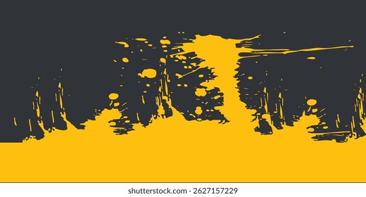 Abstract yellow-blue frame on a dark background. Sporty design in grunge style. Illustration for sports.eps 10