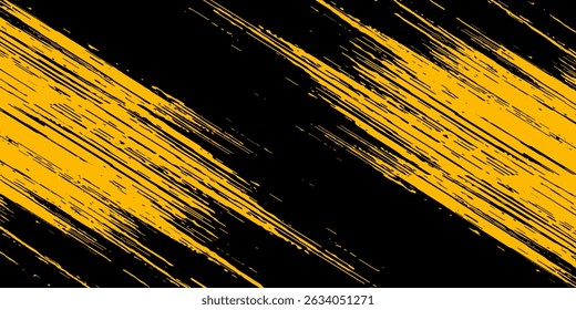 Abstract yellow-blue frame on a dark background. Sporty design in grunge style. Illustration for sports, athletics, training, workout, etc.