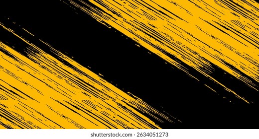 Quadro amarelo-azul abstrato em um fundo escuro. Design esportivo em estilo grunge. Ilustração para esportes, atletismo, treinamento, treino, etc.