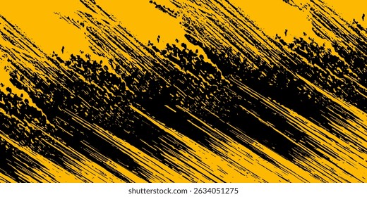 Abstract yellow-blue frame on a dark background. Sporty design in grunge style. Illustration for sports, athletics, training, workout, etc.