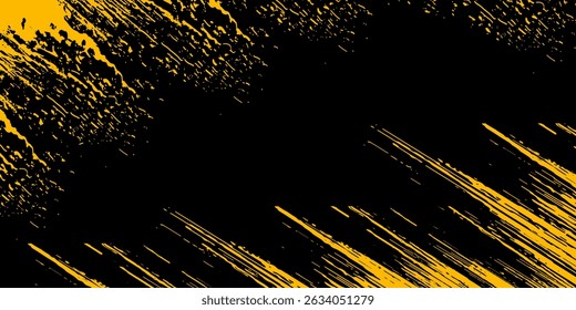 Abstractas marco amarillo-azul sobre un fondo oscuro. Diseño deportivo en estilo grunge. Ilustración para deportes, atletismo, entrenamiento, entrenamiento, etc.