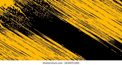 Abstract yellow-blue frame on a dark background. Sporty design in grunge style. Illustration for sports, athletics, training, workout, etc.