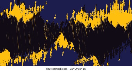 Abstract yellow-blue frame on dark background. Sporty design in grunge style. Illustrations for sports, painting exhibitions, athletics, training, physical training, metal children's meetings, etc.