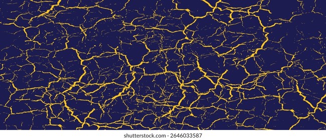 Abstrakter gelb-blauer Rahmen auf dunklem Hintergrund. Sportliches Design im Grunge-Stil. Vektorgrafik für Sport.